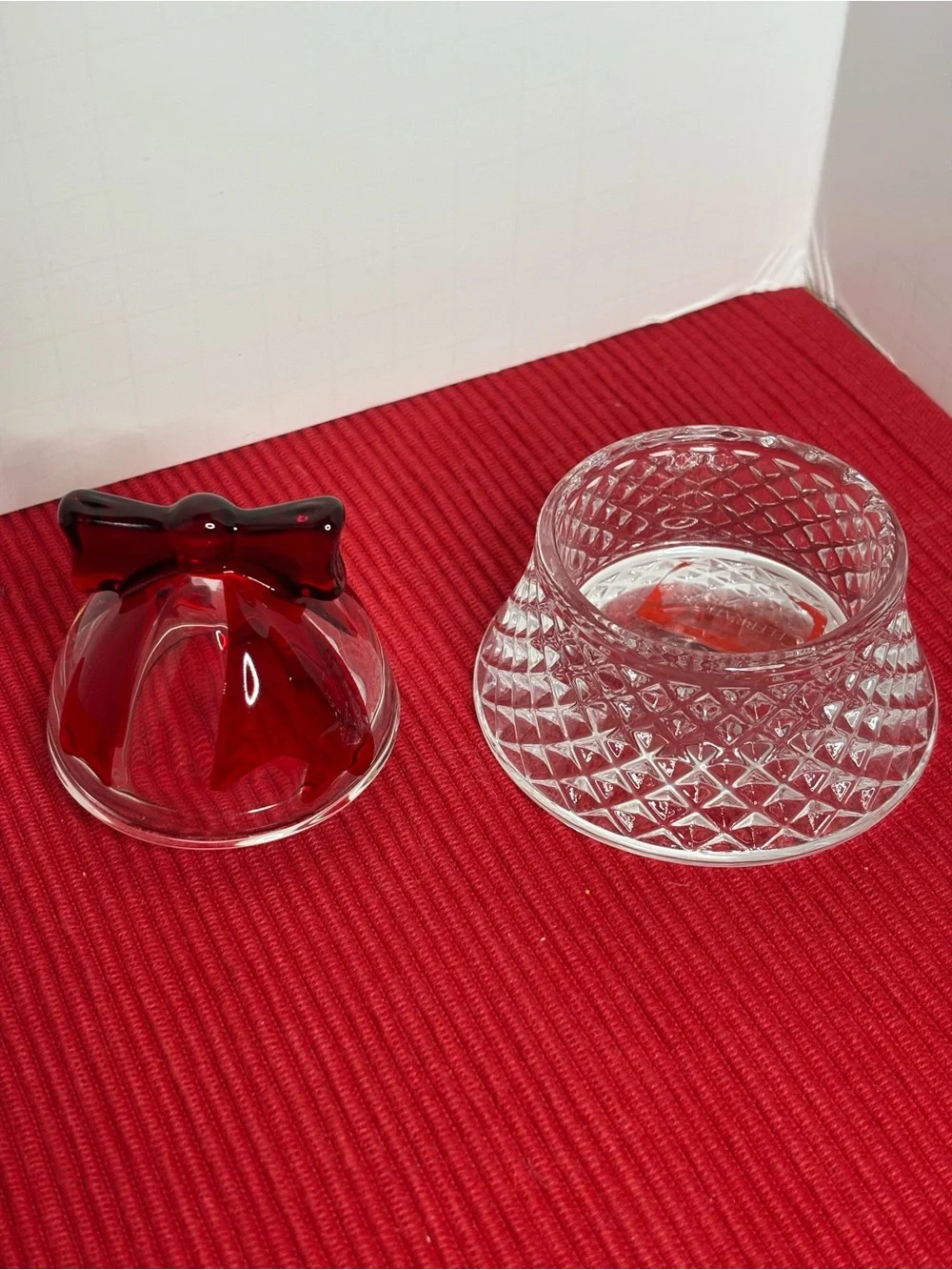 Mikasa Crystal Ruby Bell Covered Box “Celebrations” From The Rejoice Collection